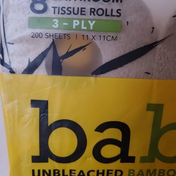 2 pack Babo unbleached Bamboo toilet paper 8 ct ea - Picture 2 of 5